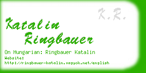 katalin ringbauer business card